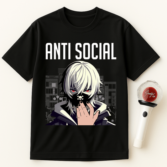ANTI SOCIAL ANIME BOY UNISEX T-SHIRT