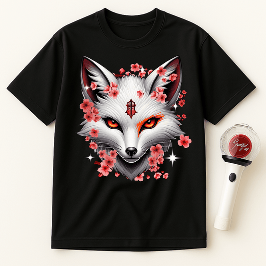KITSUNE FOX SAKURA BLOSSOMS UNISEX T-SHIRT