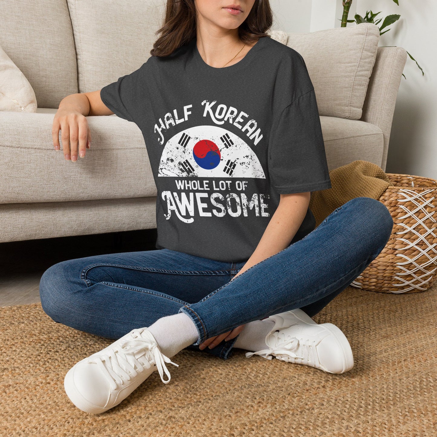 Half Korean T-Shirt — "Whole Lot of Awesome" Korean Flag Tee