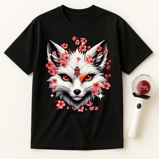 WHITE FOX CHERRY BLOSSOMS UNISEX T-SHIRT