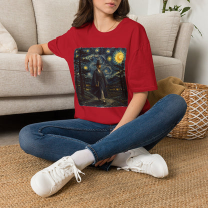 Starry Night Cowboy T-Shirt — Van Gogh Style Western Art Tee