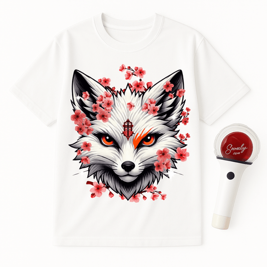 WHITE FOX CHERRY BLOSSOMS UNISEX T-SHIRT