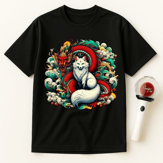 DRAGON WHITE FOX SPIRIT UNISEX T-SHIRT