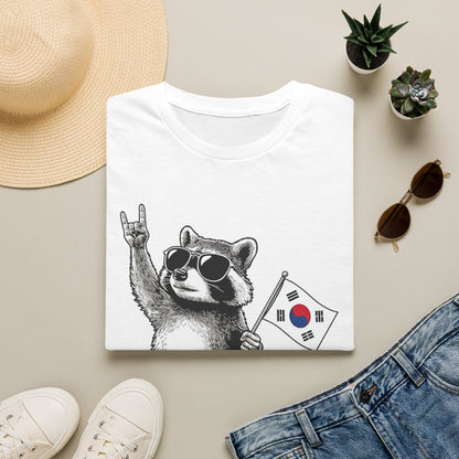Korean Flag Raccoon T-Shirt — Cool Raccoon with South Korea Flag