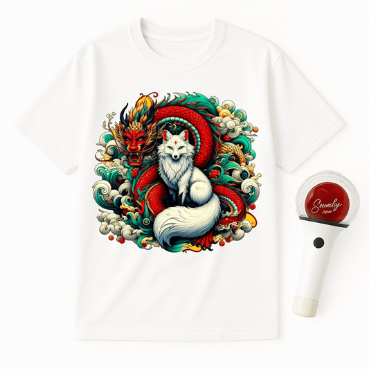 DRAGON WHITE FOX SPIRIT UNISEX T-SHIRT