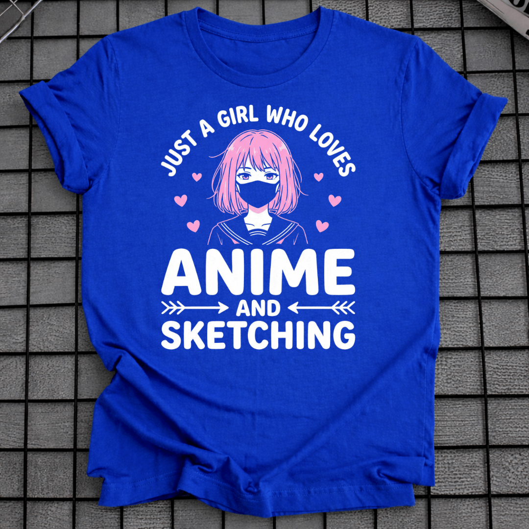 ANIME & SKETCHING GIRL T-SHIRT