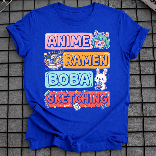 ANIME RAMEN BOBA SKETCHING T-SHIRT