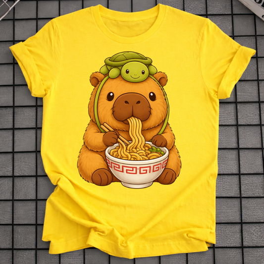 CAPYBARA EATING RAMEN T-SHIRT
