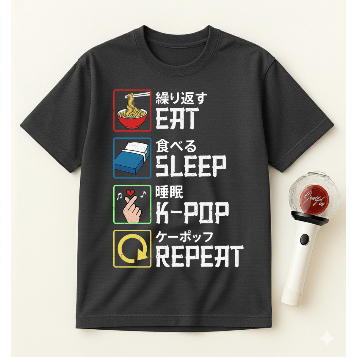 EAT SLEEP K-POP REPEAT T-SHIRT