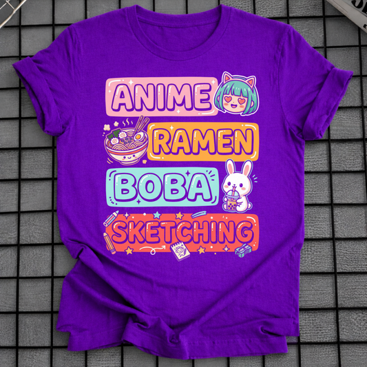 ANIME RAMEN BOBA SKETCHING T-SHIRT
