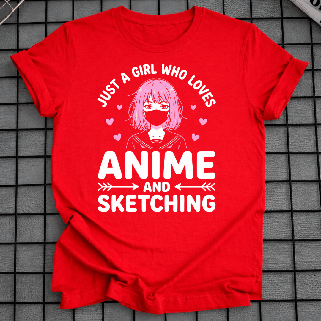 ANIME & SKETCHING GIRL T-SHIRT
