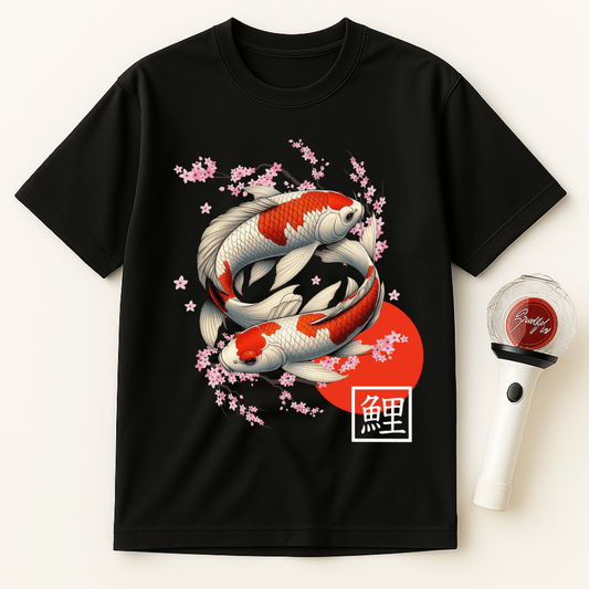 KOI FISH CHERRY BLOSSOMS UNISEX T-SHIRT