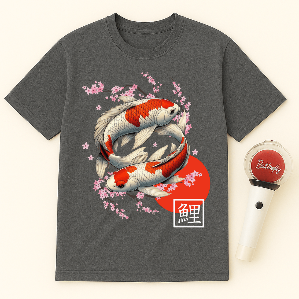 KOI FISH CHERRY BLOSSOMS UNISEX T-SHIRT