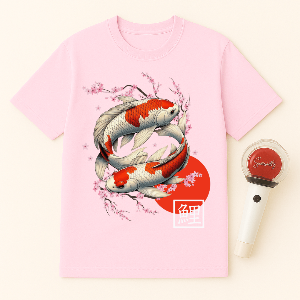 KOI FISH CHERRY BLOSSOMS UNISEX T-SHIRT