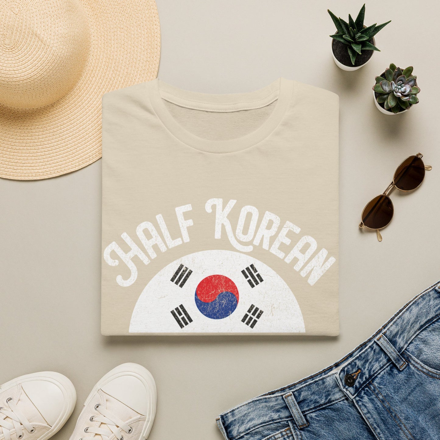 Half Korean T-Shirt — “Best of Both Worlds” Korean Flag Pride Tee