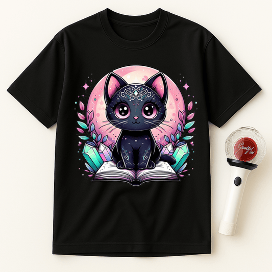 BLACK CAT CRYSTALS BOOK UNISEX T-SHIRT
