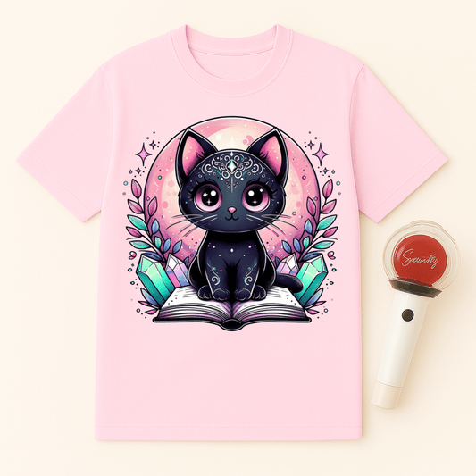 BLACK CAT CRYSTALS BOOK UNISEX T-SHIRT