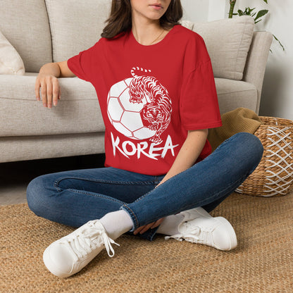 Korea Tiger Soccer T-Shirt — Bold KOREA Football Graphic Tee