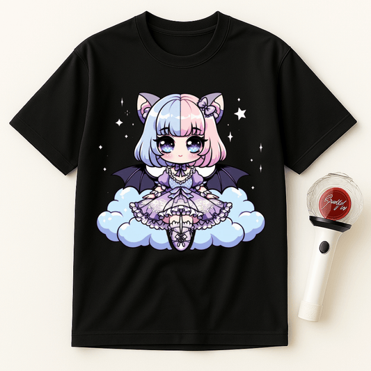 PASTEL GOTH GIRL WITH BAT WINGS UNISEX T-SHIRT
