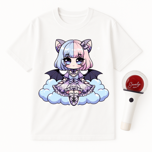 PASTEL GOTH GIRL WITH BAT WINGS UNISEX T-SHIRT