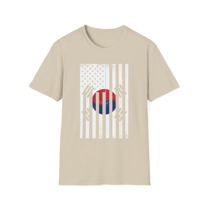 Korean Flag USA Mashup T-Shirt — Taegeuk Stripes Graphic Tee