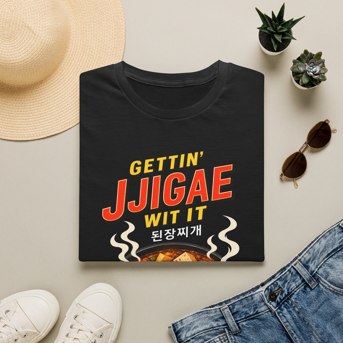 T-Shirt — "Gettin' Jjigae Wit It" Korean Stew Graphic Tee