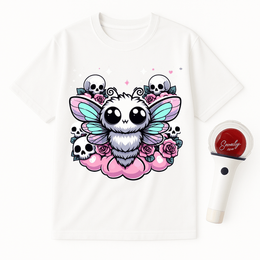 GOTHIC MOTH SKULLS ROSES UNISEX T-SHIRT