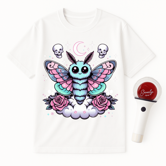 GOTHIC MOTH SKULLS ROSES UNISEX T-SHIRT