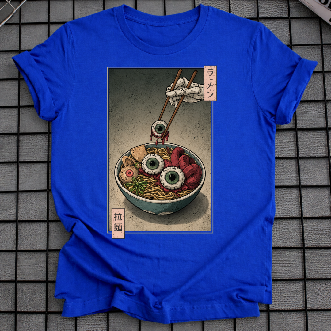 GRUSELIGES JAPANISCHES HORROR-NUDEL-T-SHIRT