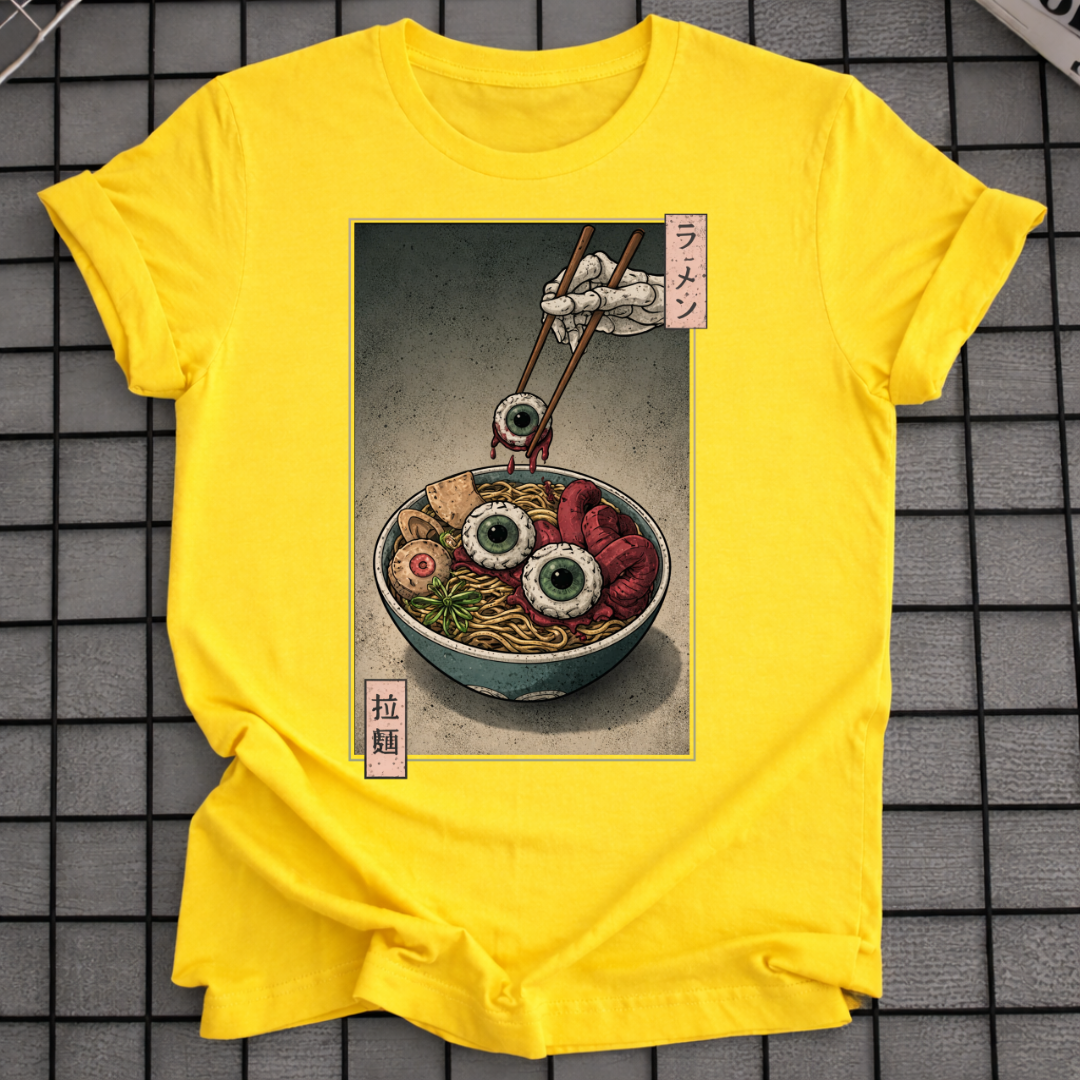 GRUSELIGES JAPANISCHES HORROR-NUDEL-T-SHIRT