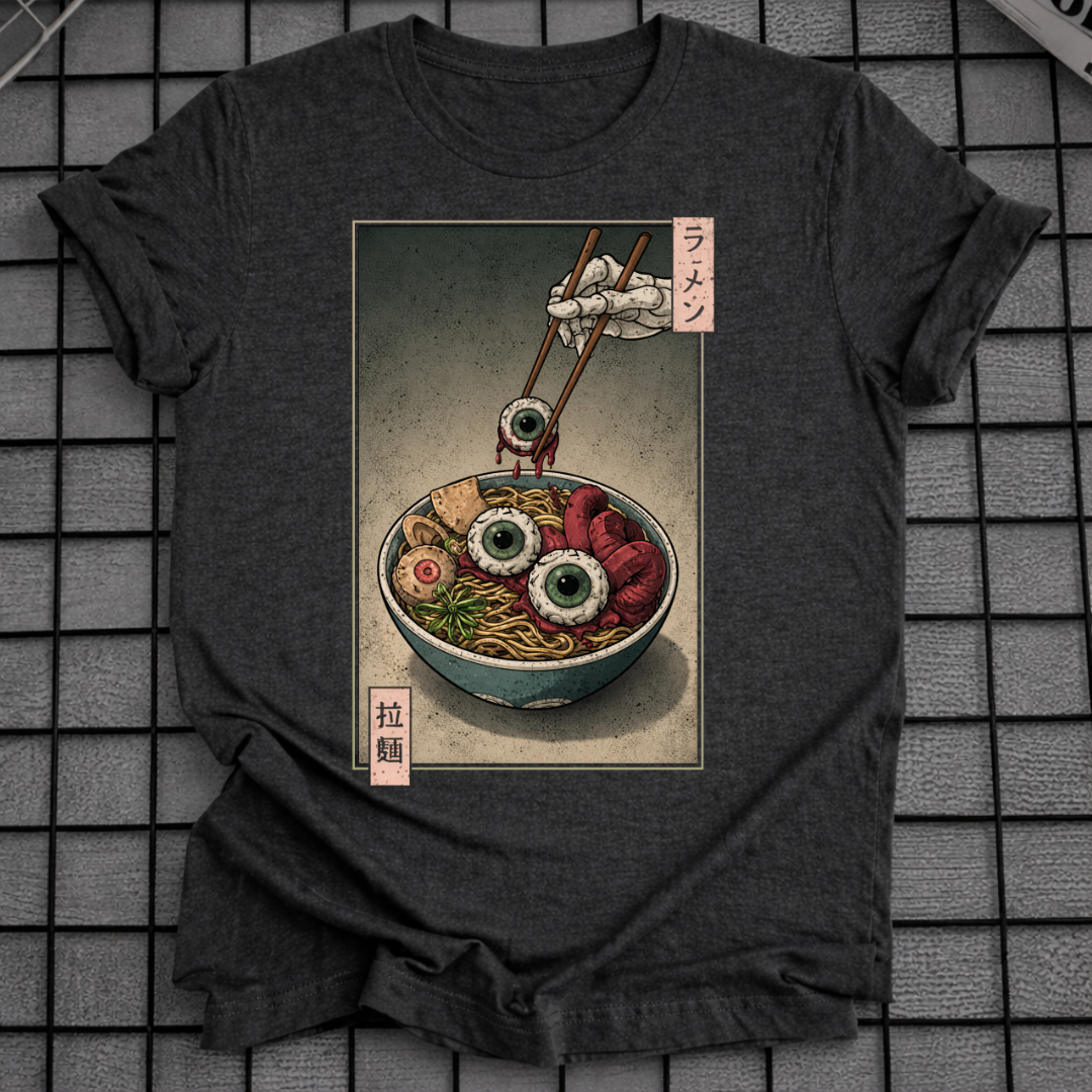 GRUSELIGES JAPANISCHES HORROR-NUDEL-T-SHIRT
