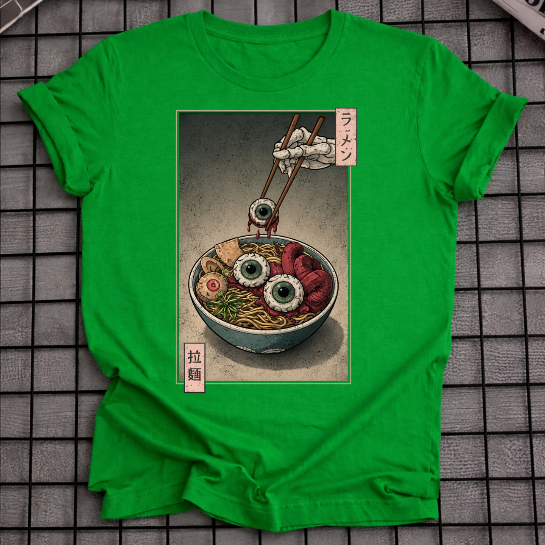 GRUSELIGES JAPANISCHES HORROR-NUDEL-T-SHIRT