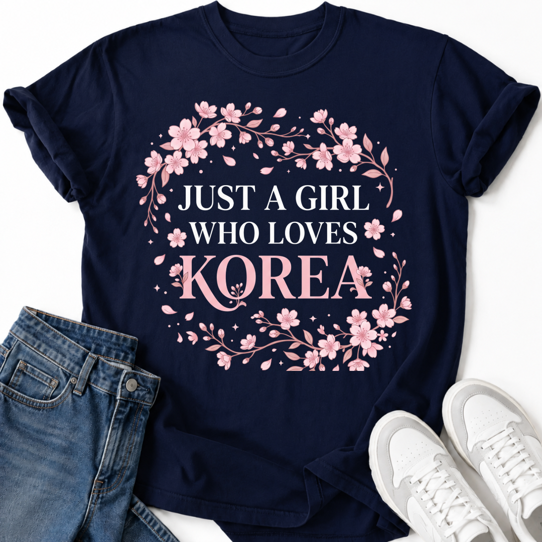 JUST A GIRL WHO LOVES KOREA T-SHIRT