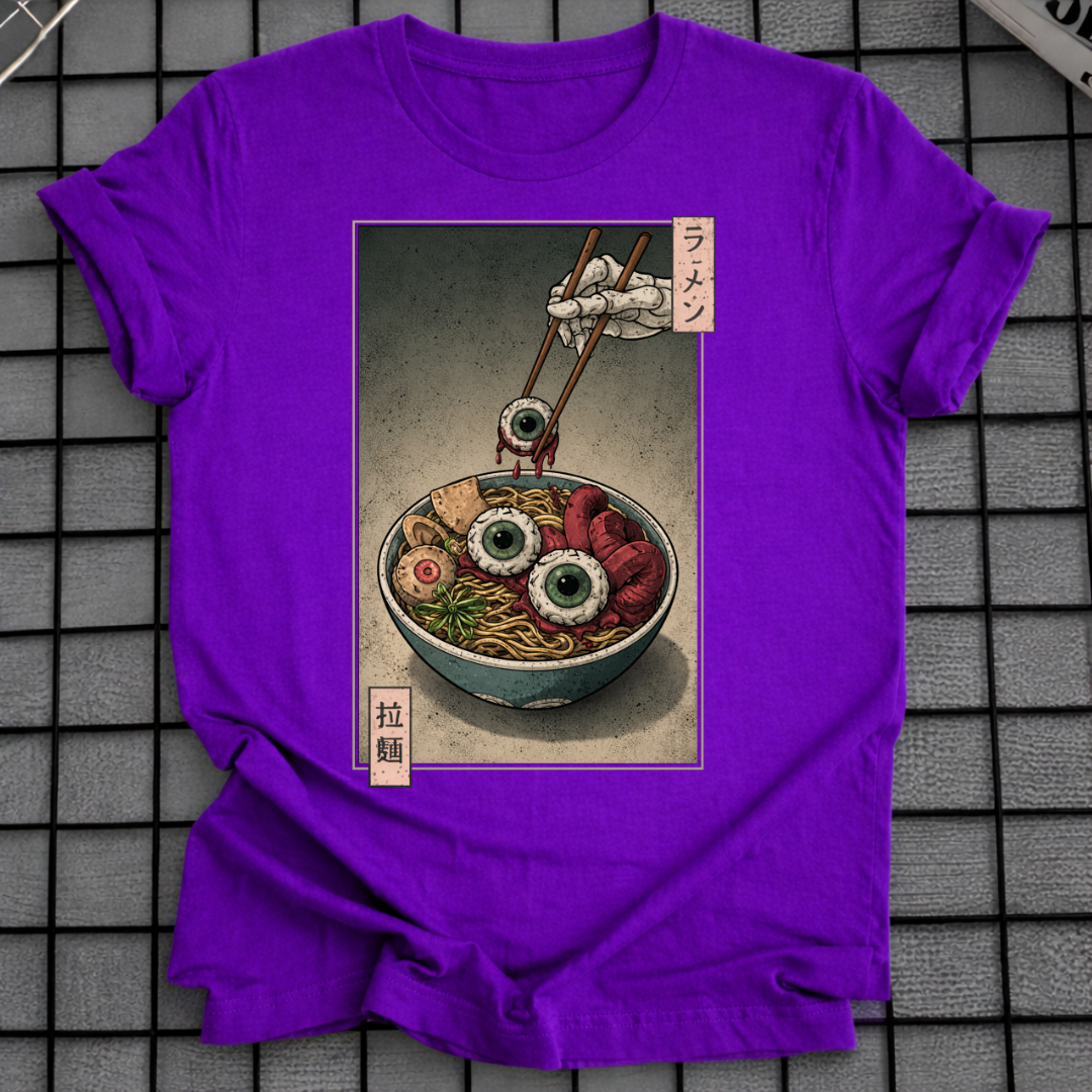 GRUSELIGES JAPANISCHES HORROR-NUDEL-T-SHIRT