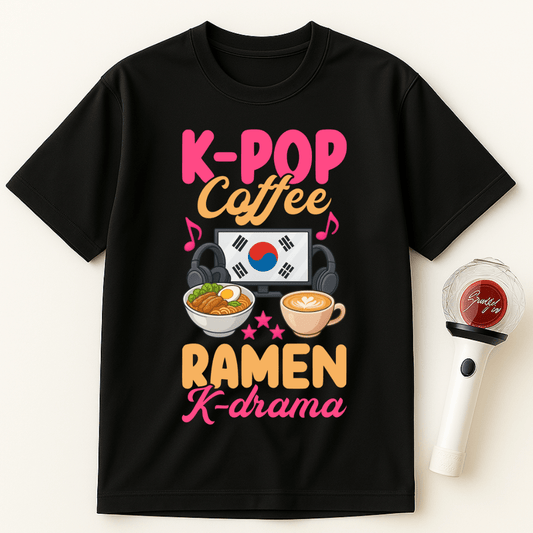 K-POP COFFEE RAMEN K-DRAMA UNISEX T-SHIRT