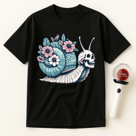 GOTHIC SNAIL SKULL FLOWERS UNISEX T-SHIRT