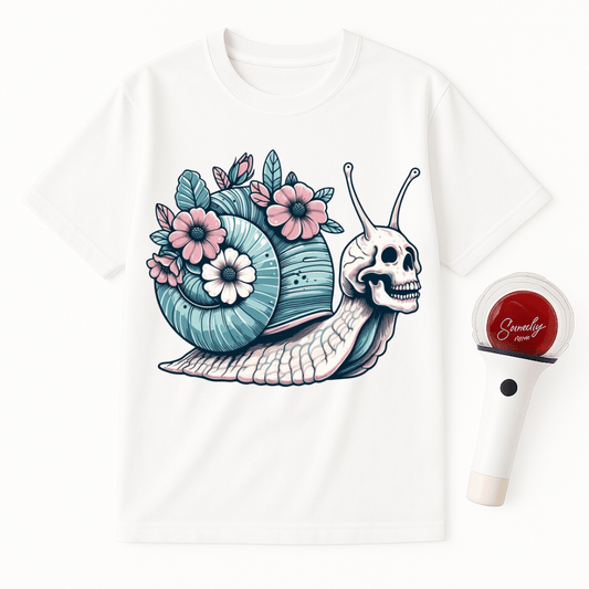 GOTHIC SNAIL SKULL FLOWERS UNISEX T-SHIRT
