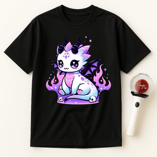 PASTEL GOTH DRAGON IN FLAMES UNISEX T-SHIRT