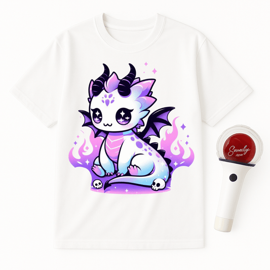 PASTEL GOTH DRAGON IN FLAMES UNISEX T-SHIRT