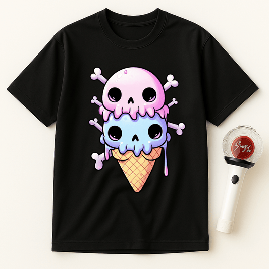 KAWAII GOTH ICE CREAM SKULL UNISEX T-SHIRT