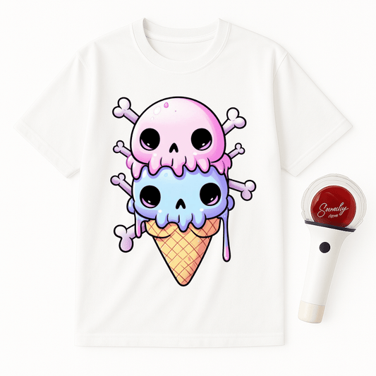 KAWAII GOTH ICE CREAM SKULL UNISEX T-SHIRT