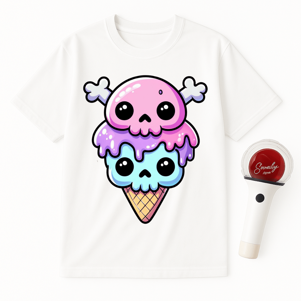 PASTEL GOTH ICE CREAM SKULL UNISEX T-SHIRT