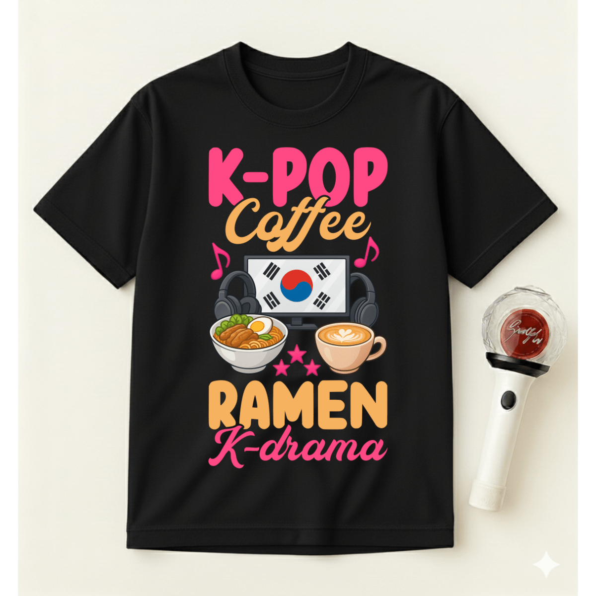 K-POP COFFEE RAMEN K-DRAMA T-SHIRT
