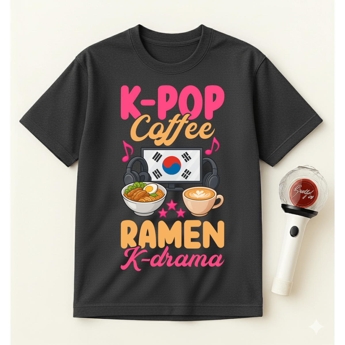 K-POP COFFEE RAMEN K-DRAMA T-SHIRT