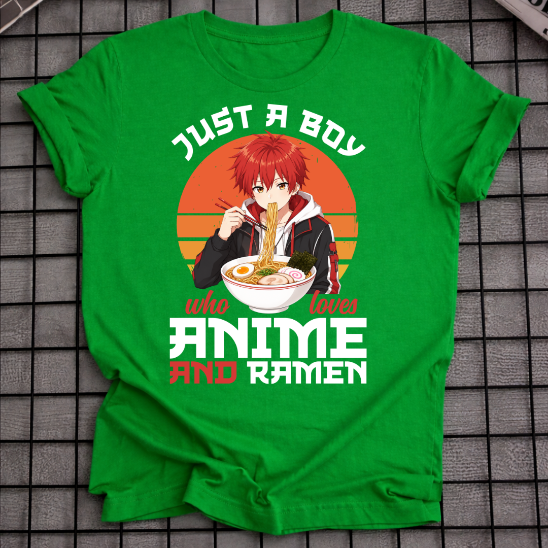 NUR EIN JUNGE, DER ANIME UND RAMEN LIEBT T-SHIRT
