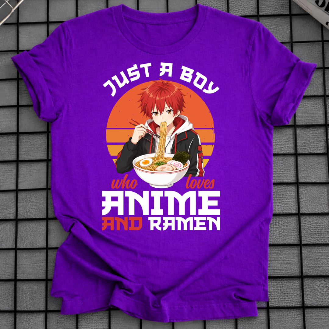 NUR EIN JUNGE, DER ANIME UND RAMEN LIEBT T-SHIRT