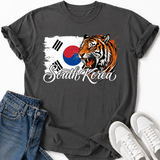 SOUTH KOREA FLAG TIGER T-SHIRT