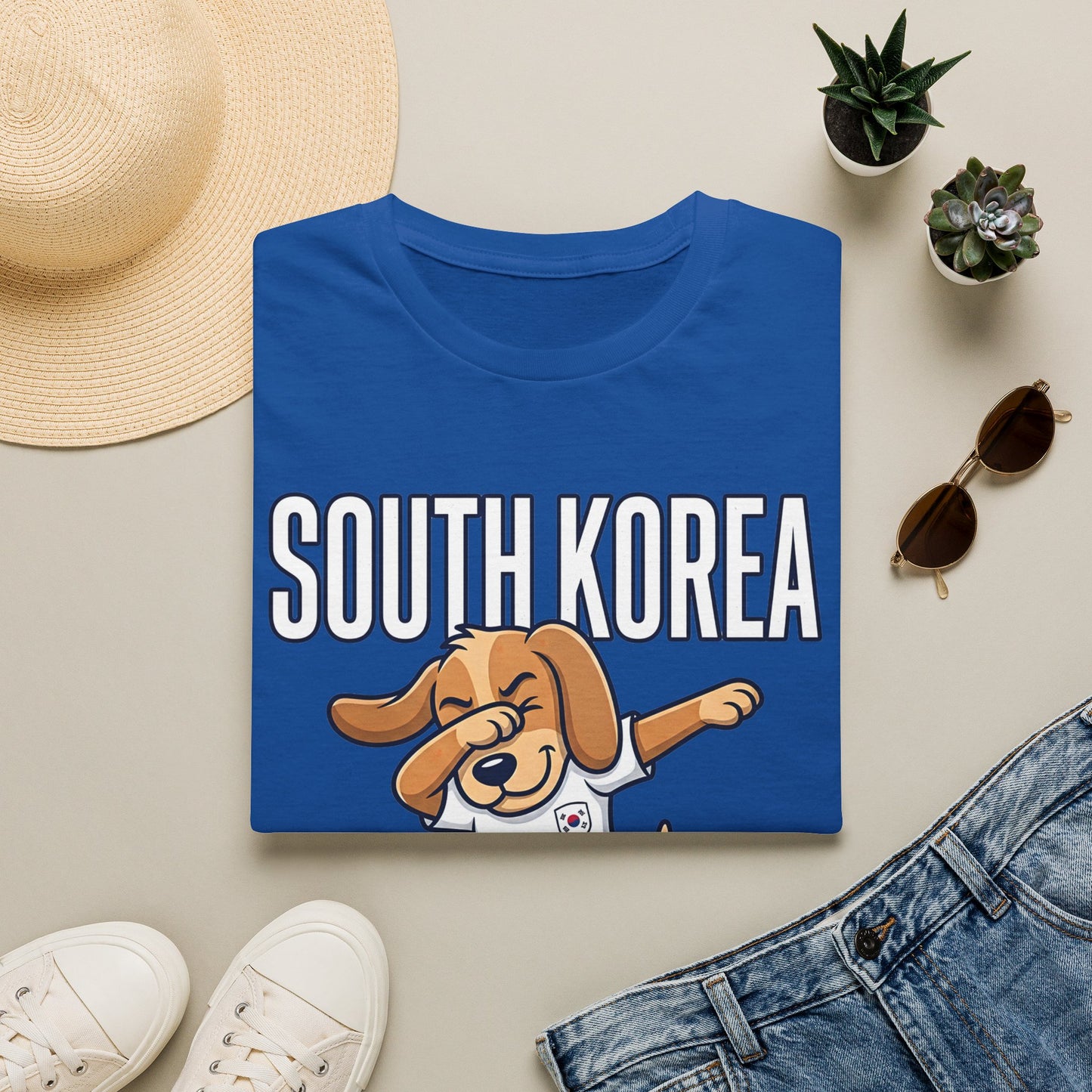 South Korea Dabbing Dog T-Shirt — Cute Soccer Fan Tee