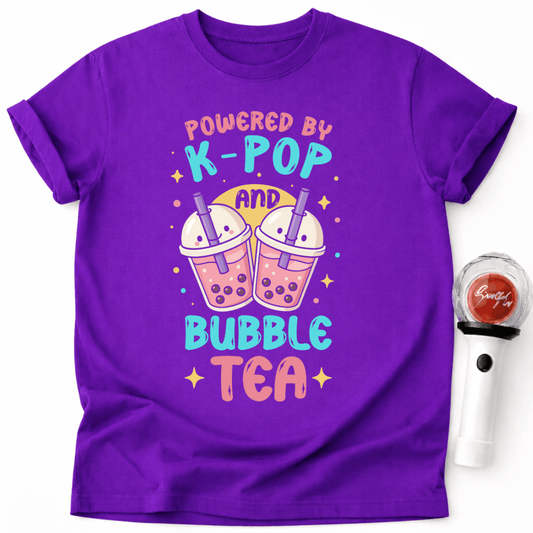 POWERED BY K-POP AND BUBLE TEA T-SHIRT