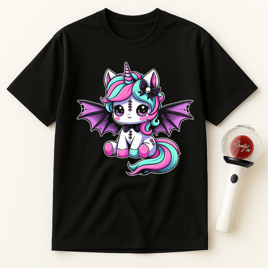 PASTEL GOTH BAT UNICORN CHIBI UNISEX T-SHIRT